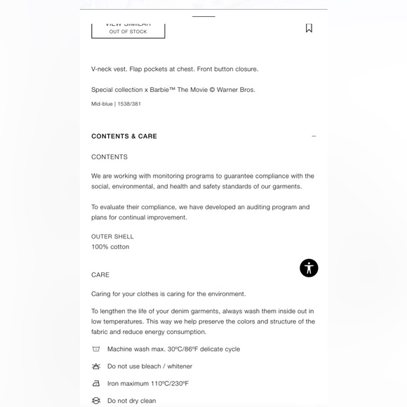 Zara X Barbie Ken Denim Vest - Picture 7 of 8